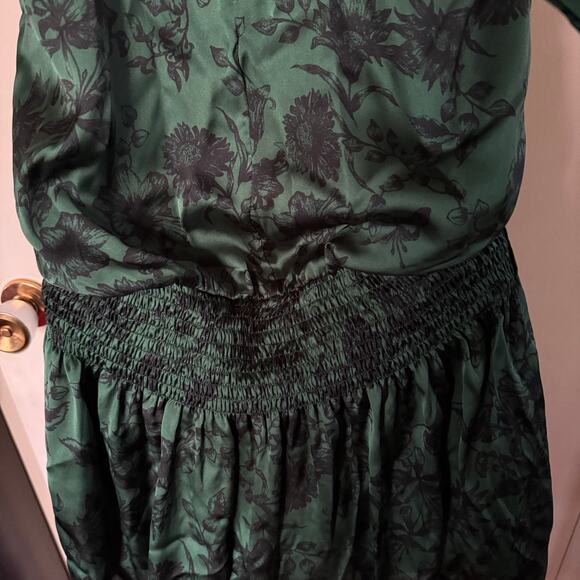 Do+Be Green Satin Halter Tie Back Smocked Mini Dress Small 90s Y2K Bratz Party - Picture 8 of 13